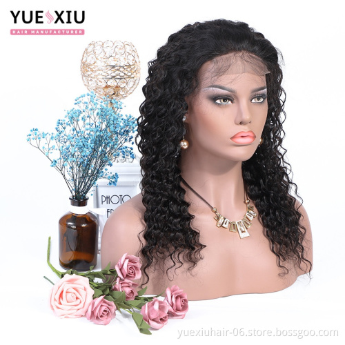 13*4 Lace Front Wig With Baby Hair Brazilian Virgin Human Hair Wigs With Bangs Deep Wave